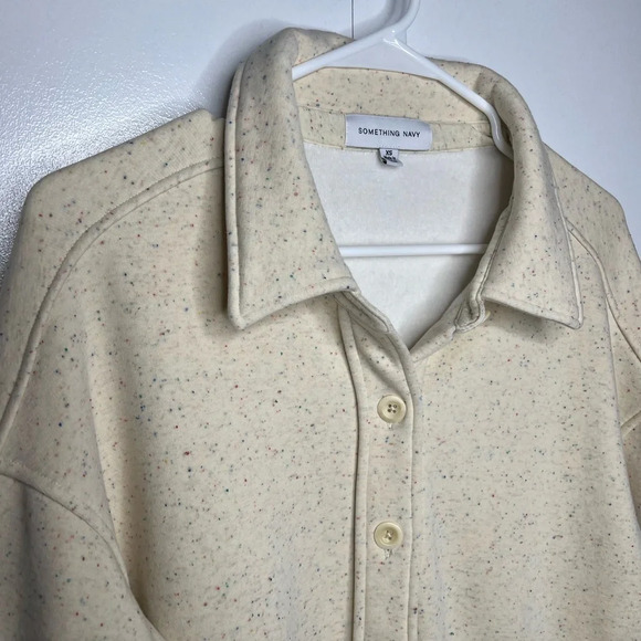 Something Navy - Ivory Donegal Candy Shirt Jacket Shacket - XS - Picture 3 of 8